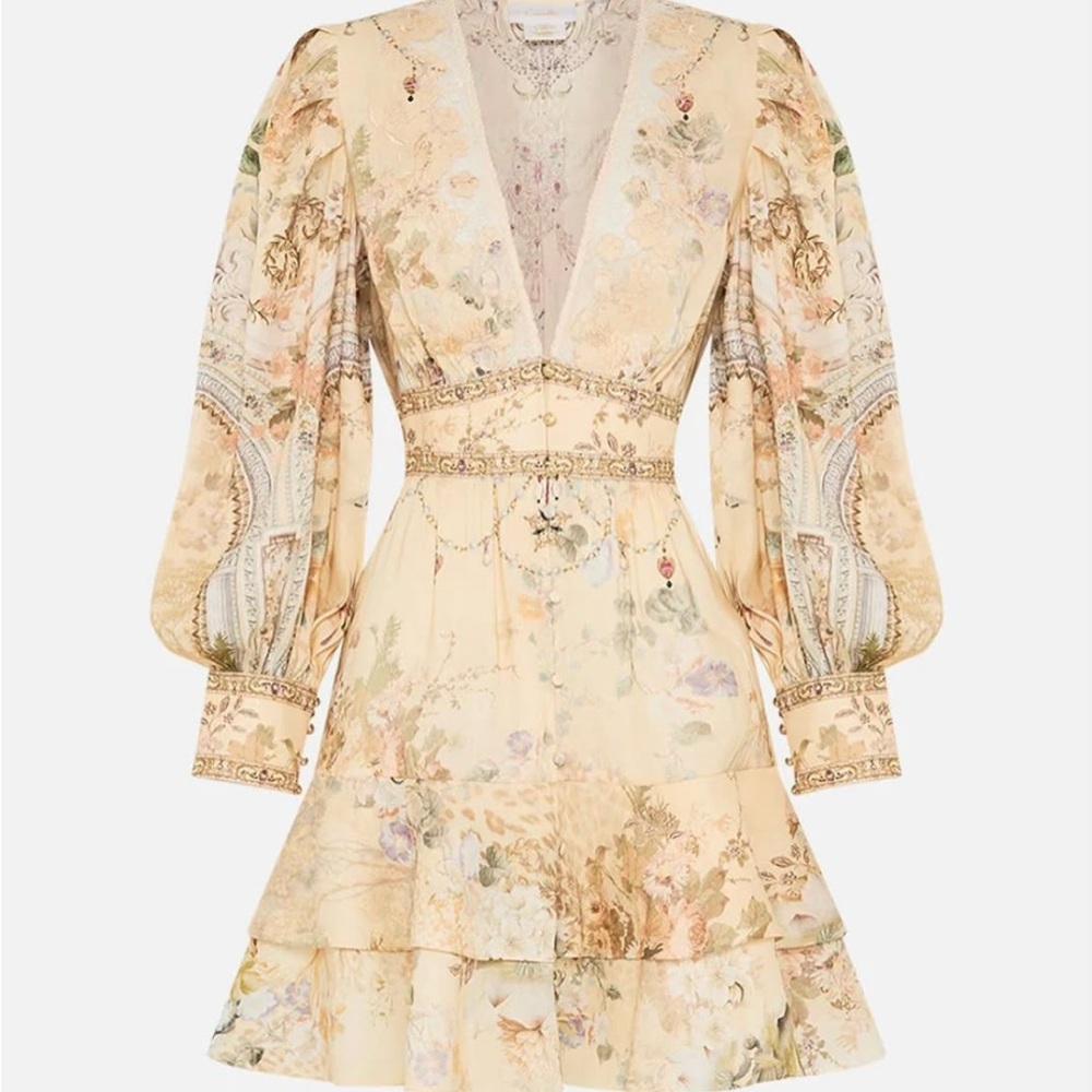 Elegant Camila Long Sleeve Maxi Dress with Lace Details